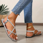 Maddison | Women's Woven-Strap Orthopaedic Sandals, Lightweight Comfort Sandals | Dressific