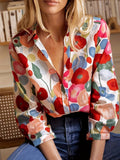 Madison | Women's Button-Down Long Sleeve Blouse with Floral Print, Lightweight Summer Top for Holidays and Casual Wear, Lightweight Summer Top for Holidays and Casual Wear - Floral