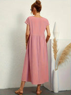 Madison | Women's Fluid Cotton Dress with Practical Pockets, Everyday Midi Dress | Dressific