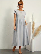 Madison | Women's Fluid Cotton Dress with Practical Pockets, Everyday Midi Dress | Dressific