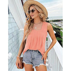 Madison | Women's Square Neck Pleated Tank Top, Lightweight Summer Top for Holidays and Casual Wear, Lightweight Summer Top for Holidays and Casual Wear - image 10