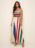 Marlee | Women's Pleated Maxi Dress, Colourful Flowing Maxi Dress | Dressific