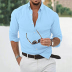 Mason | Men's Long-Sleeve Casual Shirt, Classic Formal Shirt | Dressific | Blauw