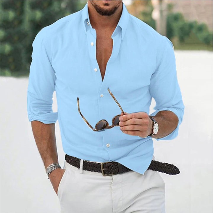 Mason | Men's Long-Sleeve Casual Shirt, Classic Formal Shirt | Dressific | Blauw