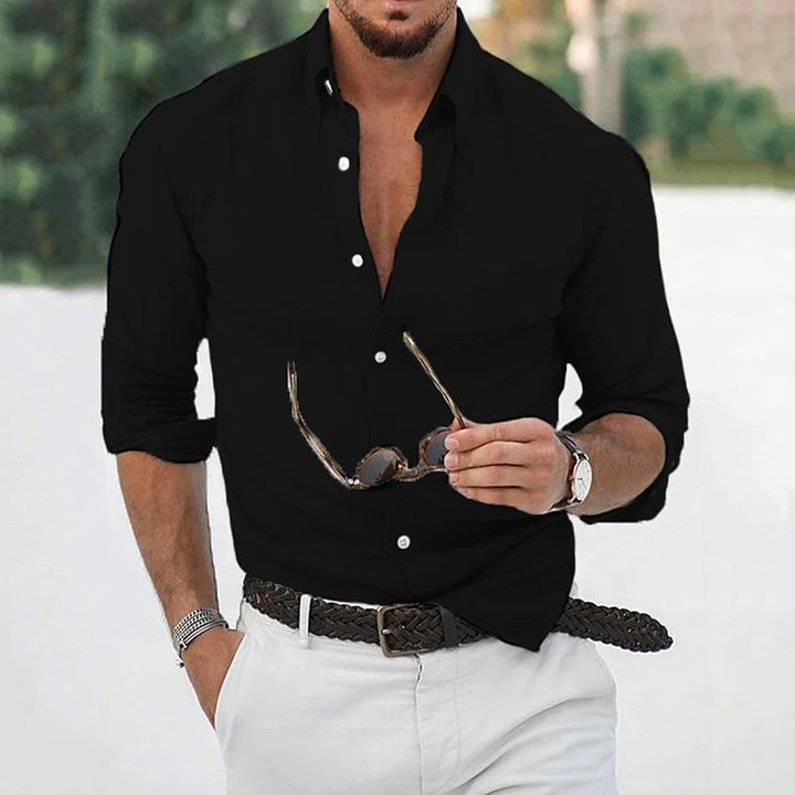 Mason | Men's Long-Sleeve Casual Shirt, Classic Formal Shirt | Dressific | Zwart