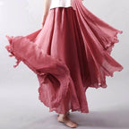 Morgan | Women's Flowy Summer Skirt, Flowy Summer Skirt for Holidays and Everyday Wear, Flowy Summer Skirt for Holidays and Everyday Wear - Dark Pink