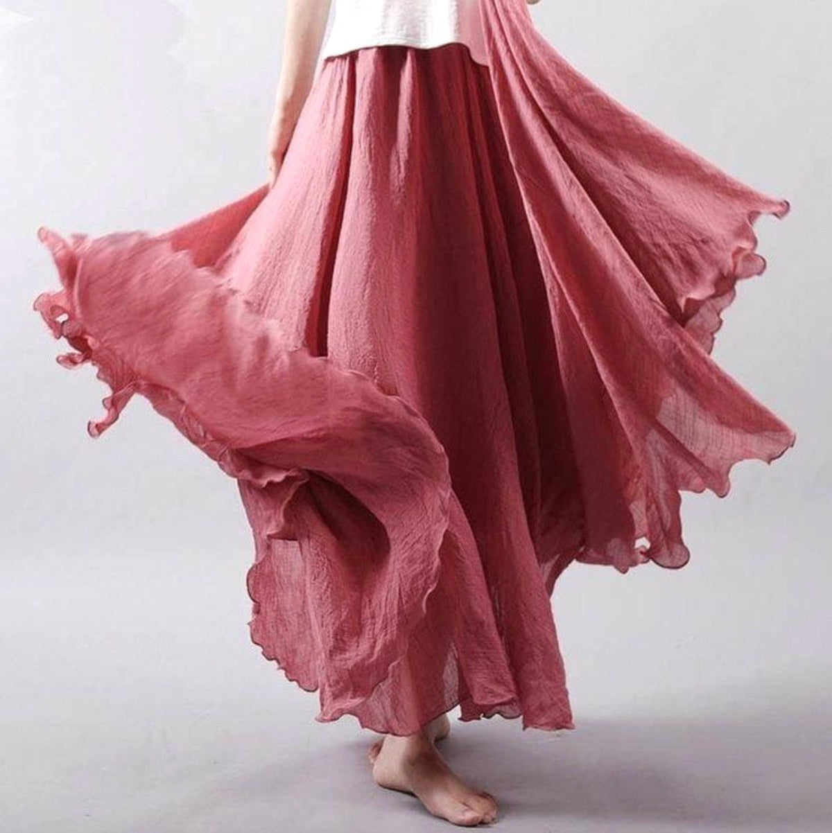 Morgan | Women's Flowy Summer Skirt, Flowy Summer Skirt for Holidays and Everyday Wear, Flowy Summer Skirt for Holidays and Everyday Wear - Dark Pink