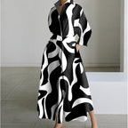 Naomi | Women's Collared Wrap Maxi Dress, Front Wrap Evening Dress | Dressific | White Flower