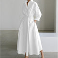 Naomi | Women's Collared Wrap Maxi Dress, Front Wrap Evening Dress | Dressific | Yellow Newspaper