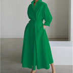 Naomi | Women's Collared Wrap Maxi Dress, Front Wrap Evening Dress | Dressific | Apricot