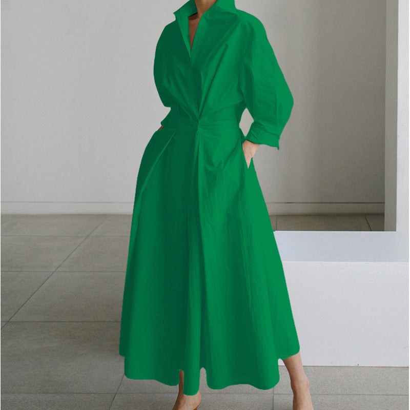 Naomi | Women's Collared Wrap Maxi Dress, Front Wrap Evening Dress | Dressific | Apricot