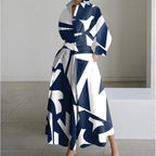 Naomi | Women's Collared Wrap Maxi Dress, Front Wrap Evening Dress | Dressific | Rainbow Polka