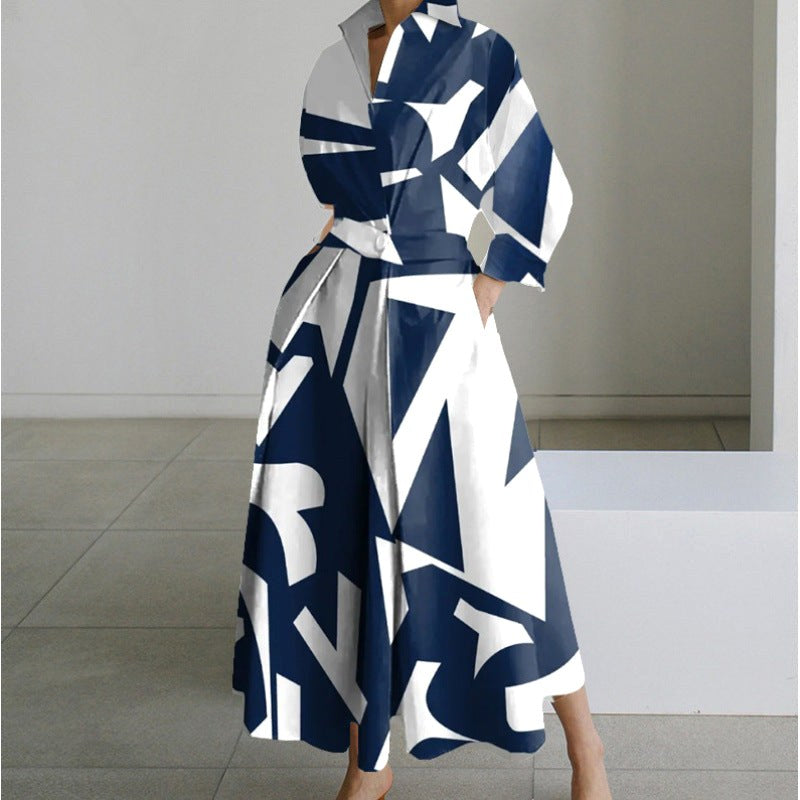 Naomi | Women's Collared Wrap Maxi Dress, Front Wrap Evening Dress | Dressific | Rainbow Polka
