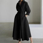 Naomi | Women's Collared Wrap Maxi Dress, Front Wrap Evening Dress | Dressific | White Letter