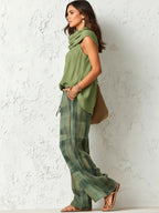 Narelle | Women's Relaxed Two-Piece Set, Wide-Leg Blouse and Trousers | Dressific