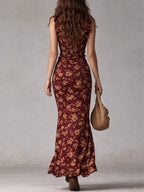 Natalie | Women's Floral Ruffle Strap Maxi Dress, Lightweight Summer Dress for Holidays and Resort Wear, Lightweight Summer Dress for Holidays and Resort Wear - image 7