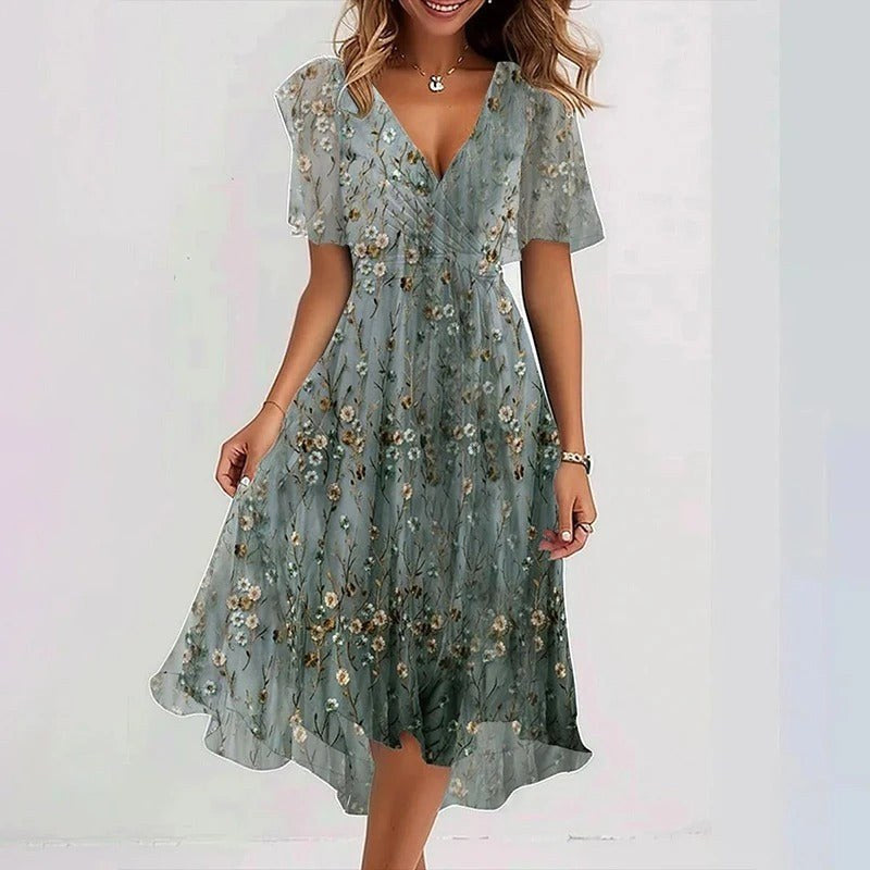 Nicole | Women's Vibrant Midi Dress, Elegant Occasion Dress | Dressific
