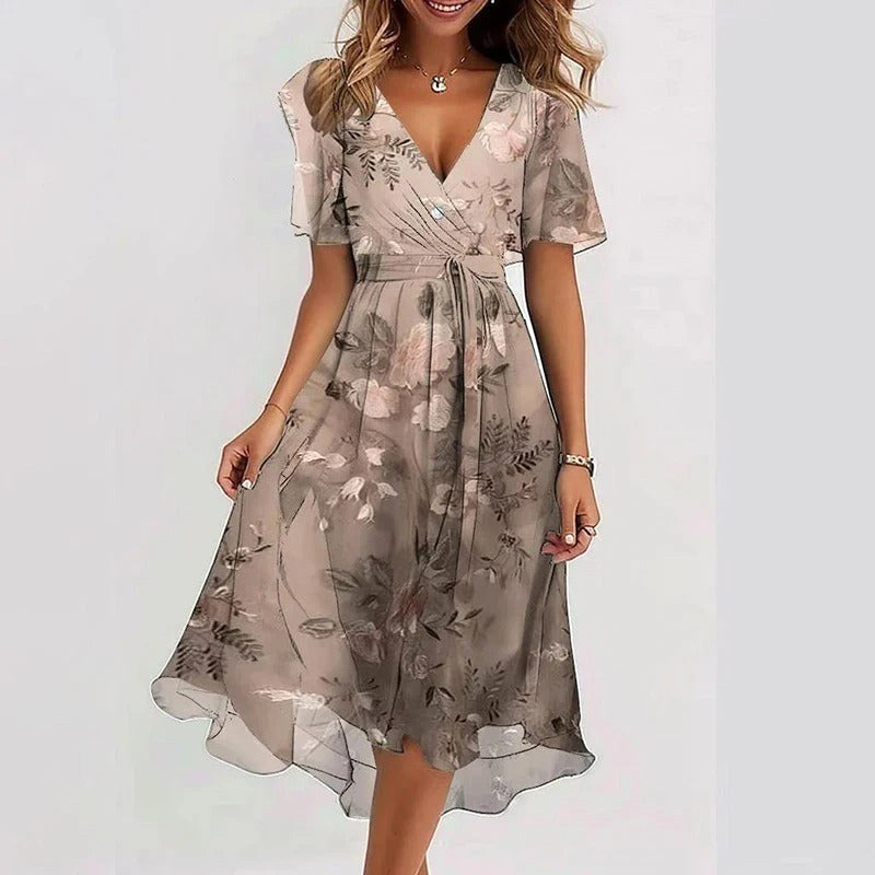 Nicole | Women's Vibrant Midi Dress, Elegant Occasion Dress | Dressific | Groen