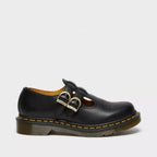 Rhianna | Women's Double Buckle Leather Mary Jane Flats, Perforated Heart Detail Flats | Dressific