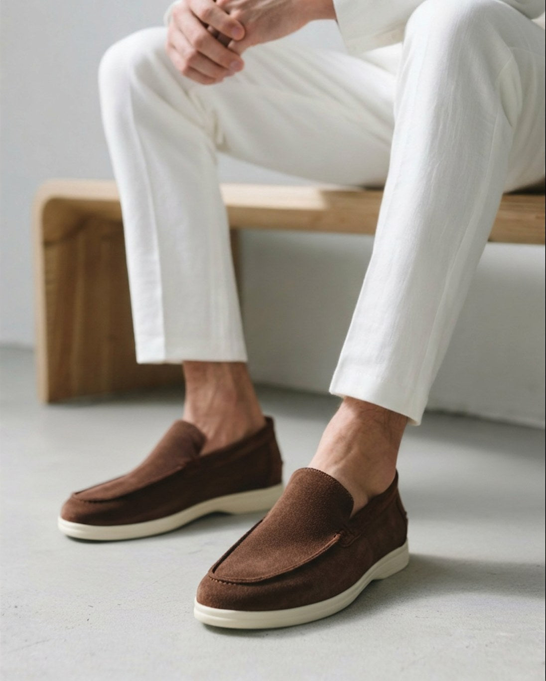 Riley | Men's Suede-Effect Slip-On Loafers, Smart Casual Loafers | Dressific