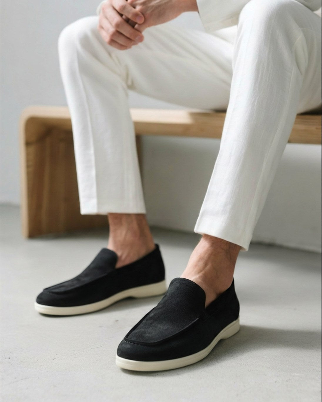 Riley | Men's Suede-Effect Slip-On Loafers, Smart Casual Loafers | Dressific