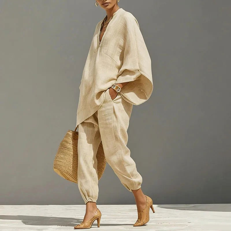Riley | Women's Batwing Sleeve Two-Piece Set, Coordinated Summer Outfit for Holidays and Casual Wear, Coordinated Summer Outfit for Holidays and Casual Wear - image 4