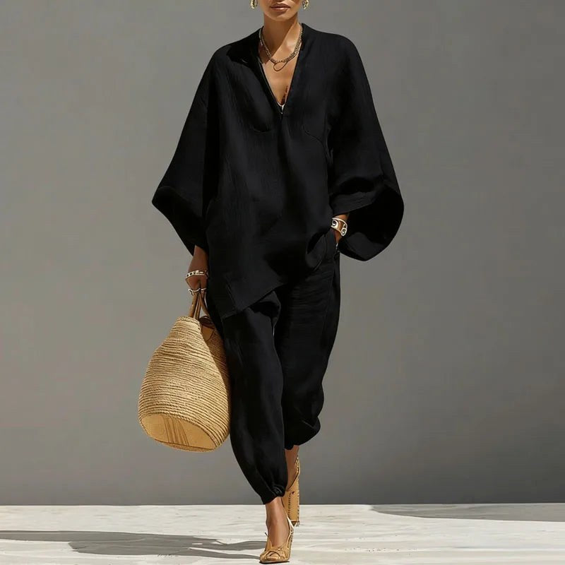 Riley | Women's Batwing Sleeve Two-Piece Set, Coordinated Summer Outfit for Holidays and Casual Wear, Coordinated Summer Outfit for Holidays and Casual Wear - image 6