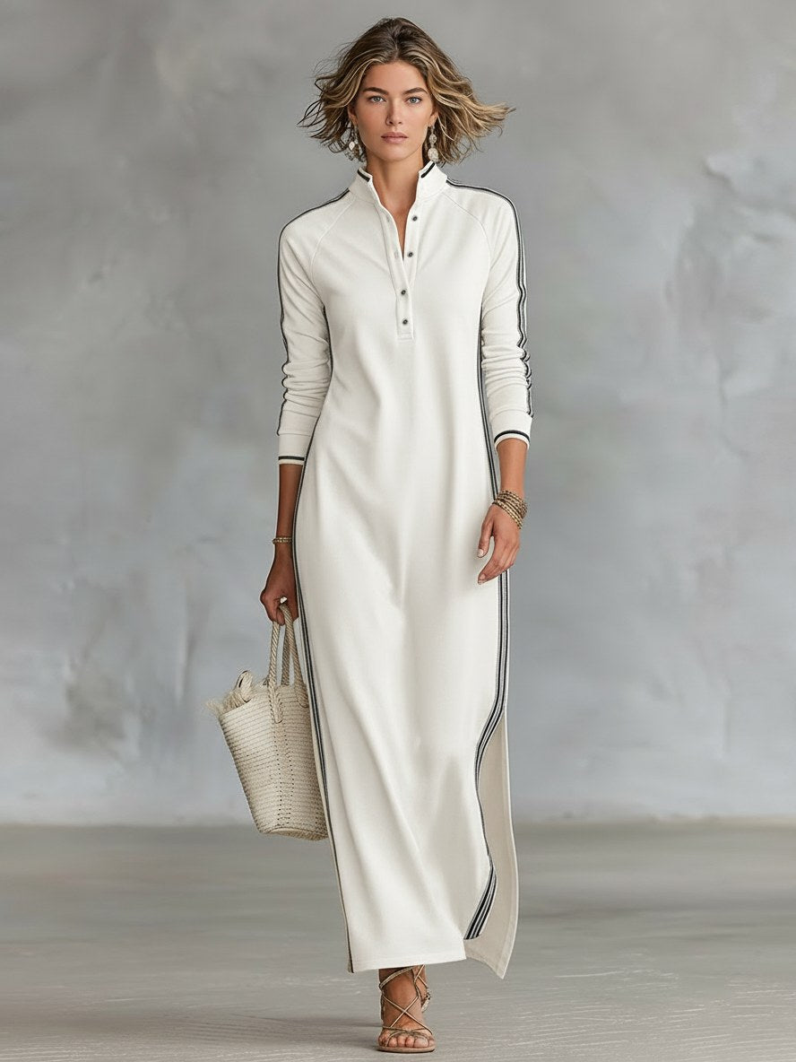 Riley | Women's Button-Down Collar Sweatshirt Maxi Dress, Flattering Summer Dress for Holidays and Everyday Wear, Flattering Summer Dress for Holidays and Everyday Wear - Royal Blue