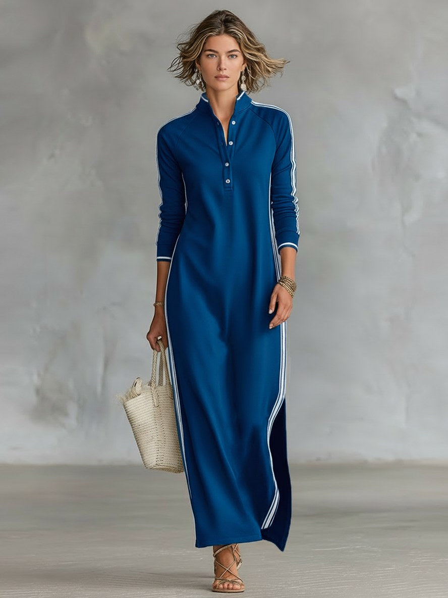 Riley | Women's Button-Down Collar Sweatshirt Maxi Dress, Flattering Summer Dress for Holidays and Everyday Wear, Flattering Summer Dress for Holidays and Everyday Wear - image 5