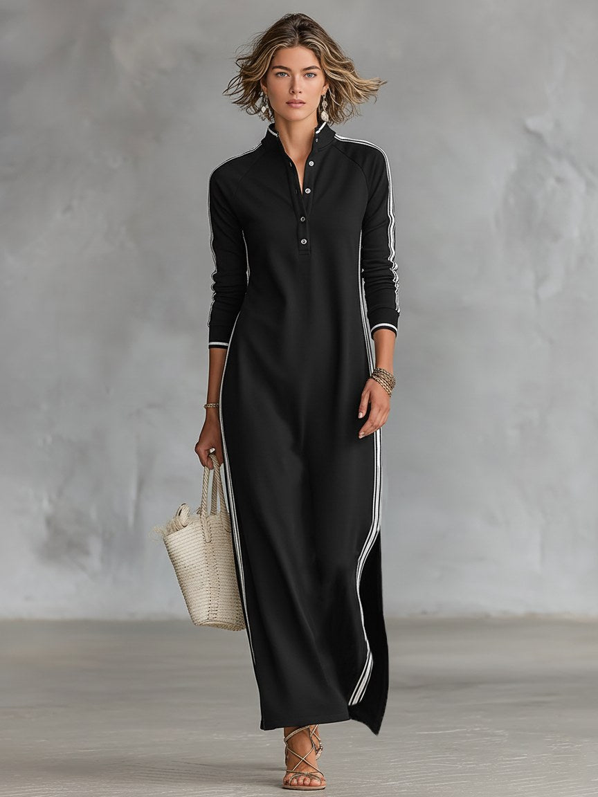 Riley | Women's Button-Down Collar Sweatshirt Maxi Dress, Flattering Summer Dress for Holidays and Everyday Wear, Flattering Summer Dress for Holidays and Everyday Wear - image 8