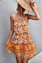 Rose | Women's Floral A-Line Dress with High Waist, Off-Shoulder Summer Dress | Dressific