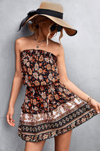 Rose | Women's Floral A-Line Dress with High Waist, Off-Shoulder Summer Dress | Dressific