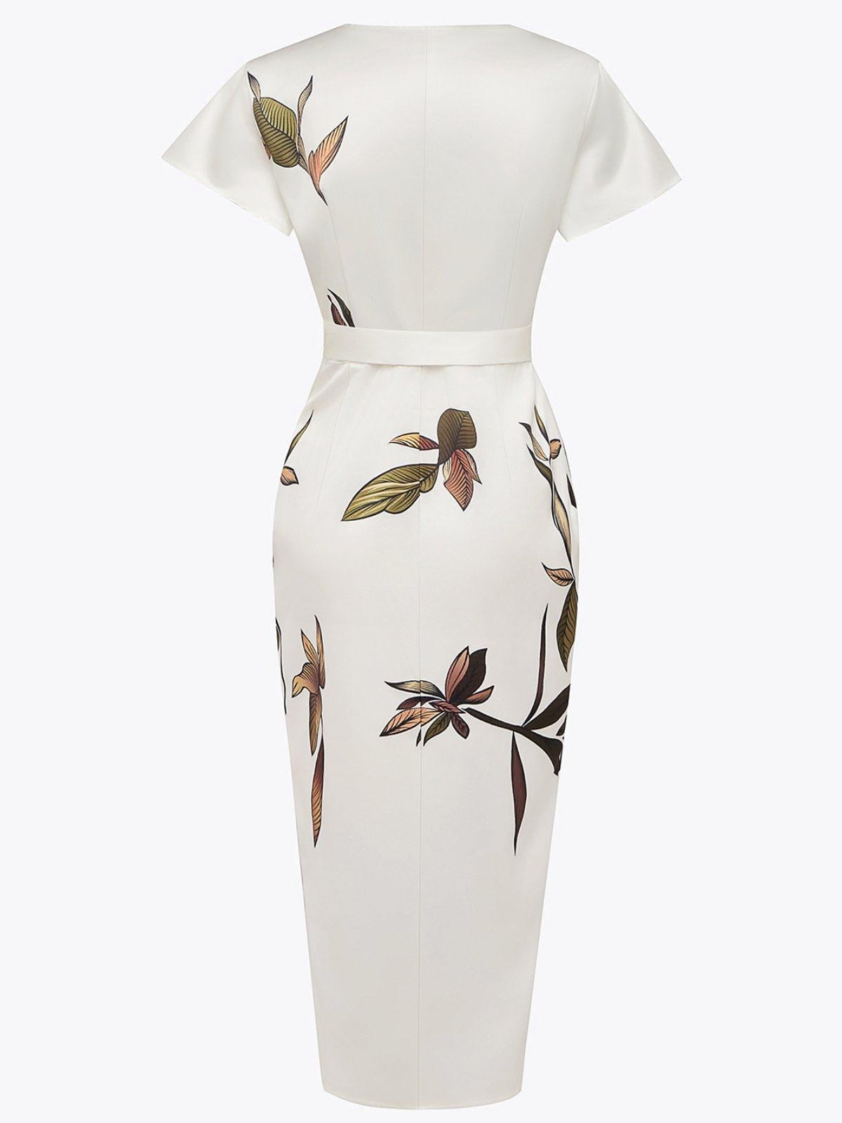 Rose | Women's Wrap Midi Dress with V-Neckline, Flattering Summer Dress for Holidays and Everyday Wear, Flattering Summer Dress for Holidays and Everyday Wear - image 5