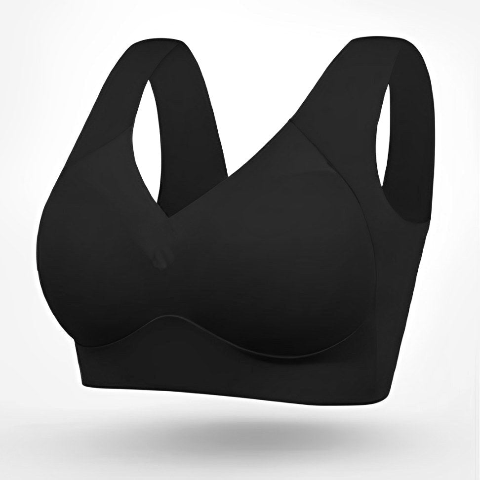 Roxanne | Women's Seamless Bra with Adjustable Straps, Wire-Free Support Bra | Dressific | Black