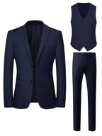 Samuel | Men's Slim-Fit Three-Piece Suit, Double-Breasted Waistcoat Trouser Suit | Dressific