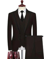 Samuel | Men's Slim-Fit Three-Piece Suit, Double-Breasted Waistcoat Trouser Suit | Dressific | Navy Blue