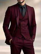 Samuel | Men's Slim-Fit Three-Piece Suit, Double-Breasted Waistcoat Trouser Suit | Dressific