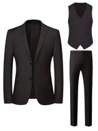 Samuel | Men's Slim-Fit Three-Piece Suit, Double-Breasted Waistcoat Trouser Suit | Dressific | Grey