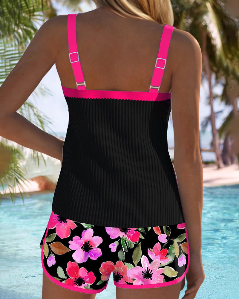 Savannah | Women's Tummy Control Tankini Set, Flattering Summer Swimwear for Holidays and Beach Days, Flattering Summer Swimwear for Holidays and Beach Days - Blue