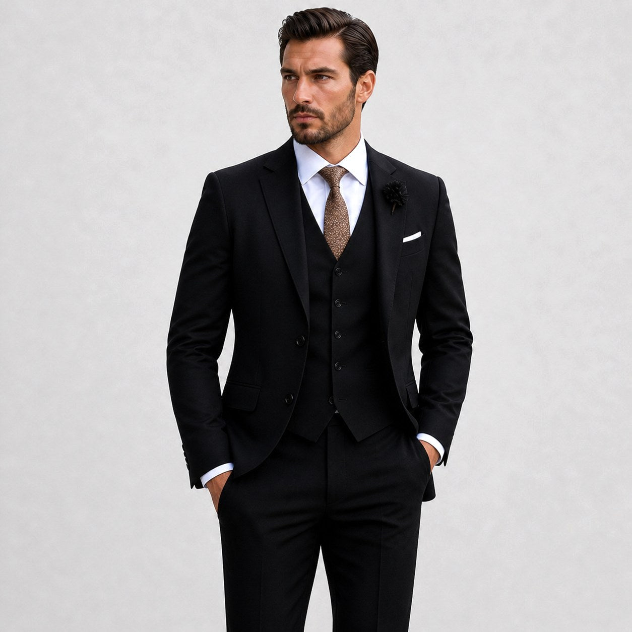 Sebastian | Men's Linen Three-Piece Suit with Waistcoat, Tailored Blazer Suit | Dressific
