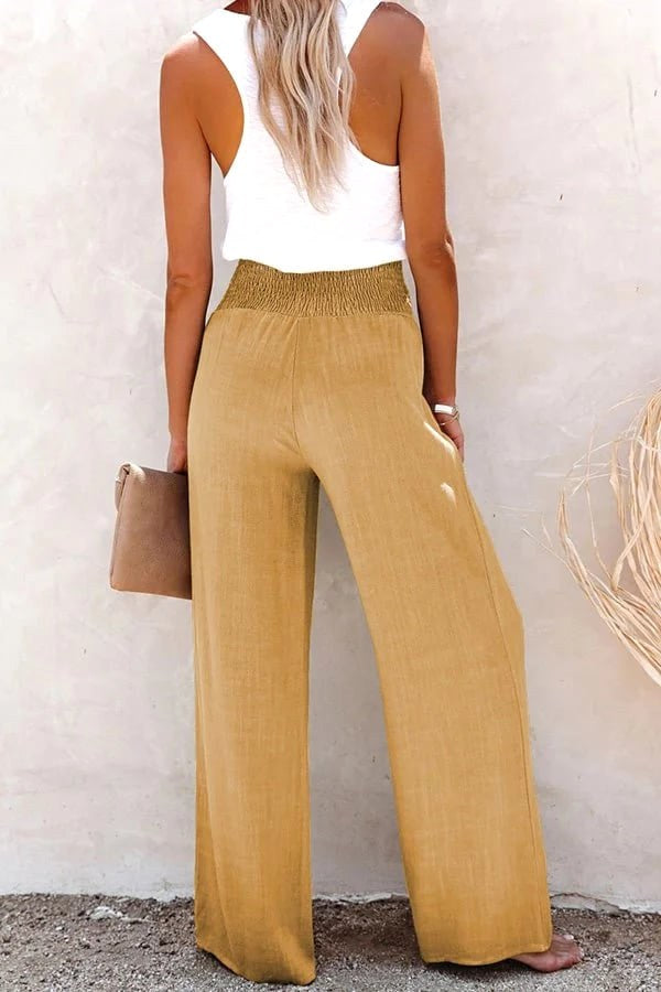 Serena | Women's High-Waist Wide-Leg Linen Trousers, Comfortable Summer Trousers for Travel and Everyday Wear, Comfortable Summer Trousers for Travel and Everyday Wear - image 10