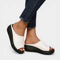 Tahnee | Women's Orthopaedic Slip-On Sandals, Comfort Everyday Sandals | Dressific | Blanco