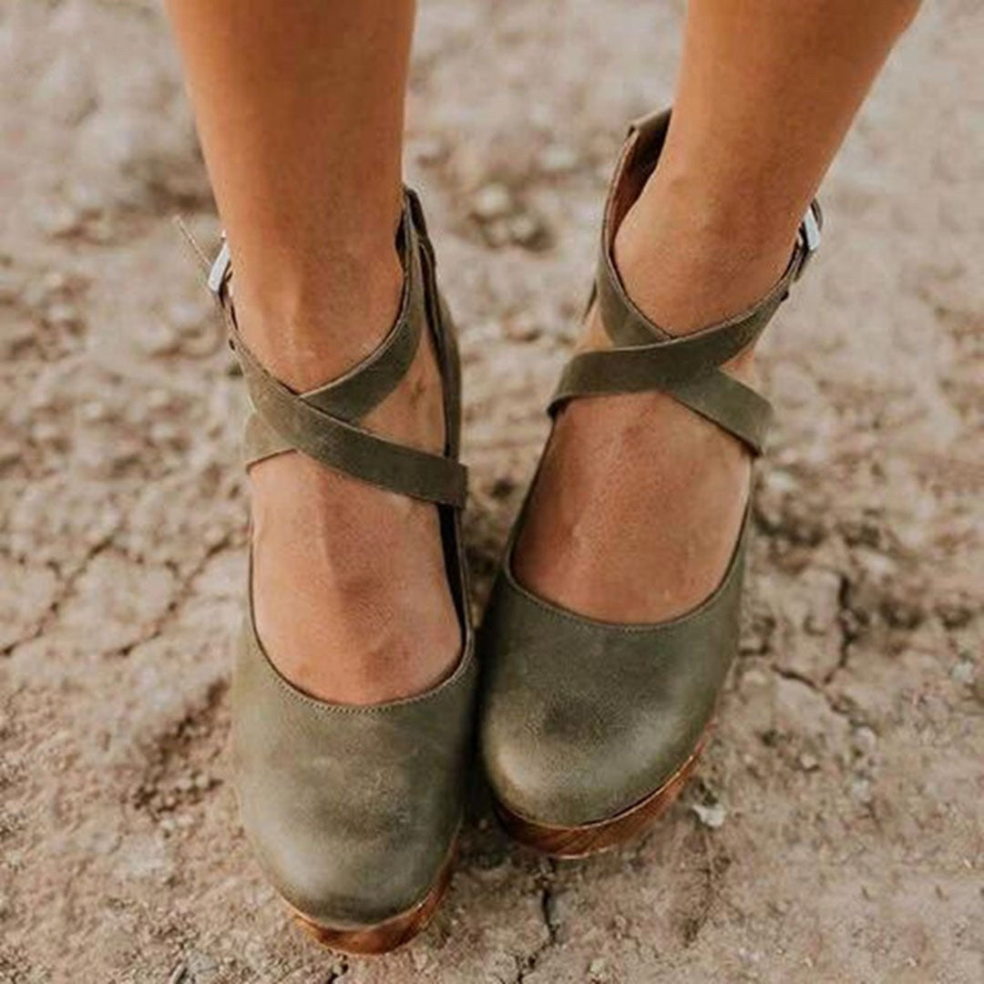 Teresa | Women's Closed-Toe Wedge Heels with Ankle Strap, Comfort-Focused Summer Footwear for Events and Evening Wear