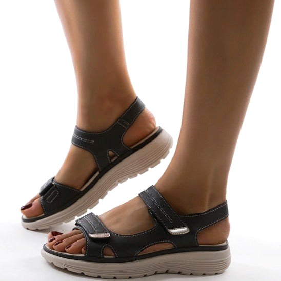 Tiarna | Women's Orthopedic Flat Strap Sandals, Supportive Everyday Sandals | Dressific