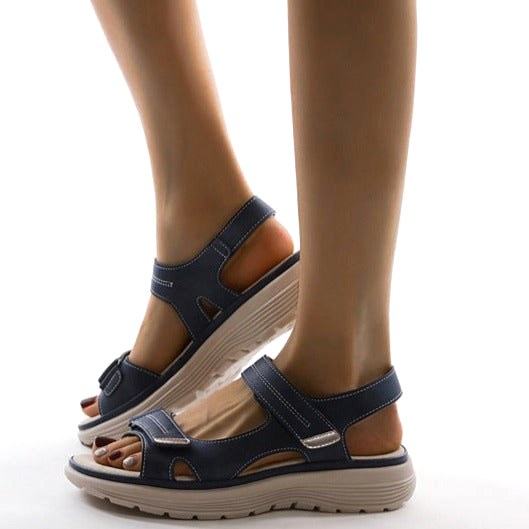 Tiarna | Women's Orthopedic Flat Strap Sandals, Supportive Everyday Sandals | Dressific