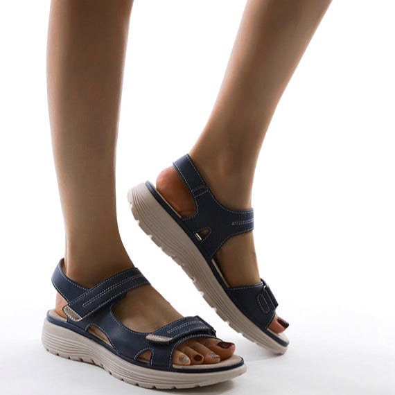 Tiarna | Women's Orthopedic Flat Strap Sandals, Supportive Everyday Sandals | Dressific