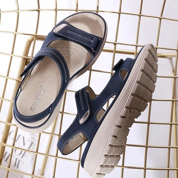 Tiarna | Women's Orthopedic Flat Strap Sandals, Supportive Everyday Sandals | Dressific
