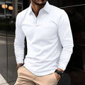 Toby | Men's Long-Sleeve Polo Shirt, Classic Button-Up Polo | Dressific