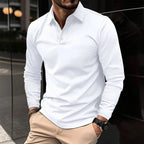 Toby | Men's Long-Sleeve Polo Shirt, Classic Button-Up Polo | Dressific