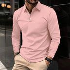 Toby | Men's Long-Sleeve Polo Shirt, Classic Button-Up Polo | Dressific